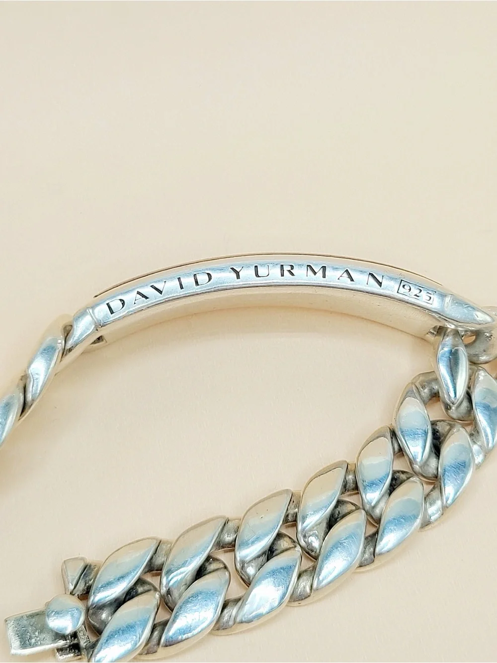 David Yurman Curb Chain ID Bracelet In Sterling Silver With Tiger’s Eye